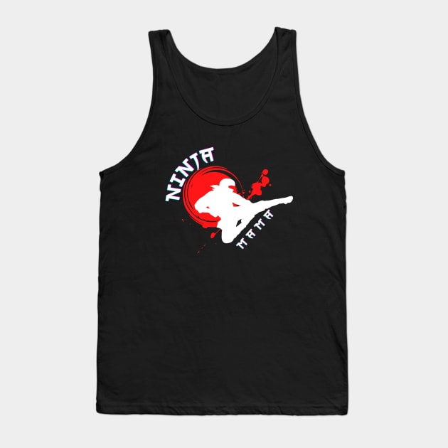 Funny Ninja Mama Multitasking WAHM Baby Birthday New Mom Tank Top by Sruthi